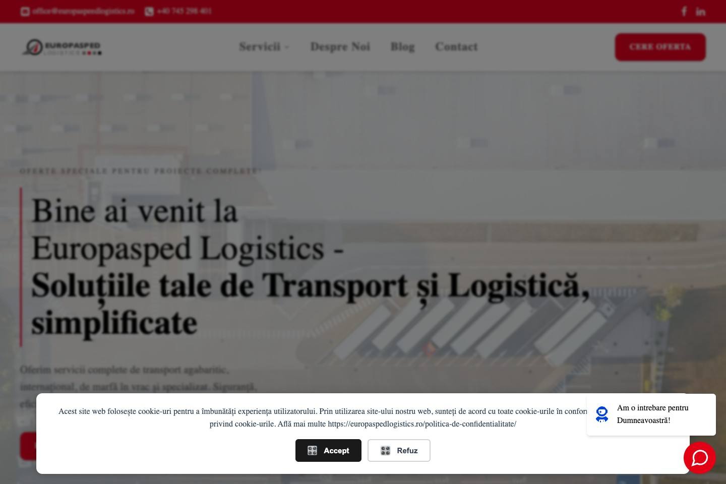 Europasped Logistics - Website-Übersicht