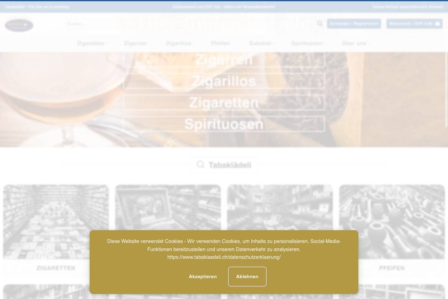 Tabaklaedeli - Website-Übersicht