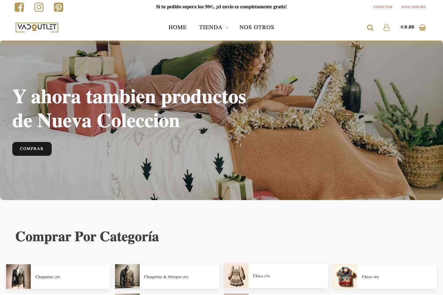 VAD Outlet - Website-Übersicht